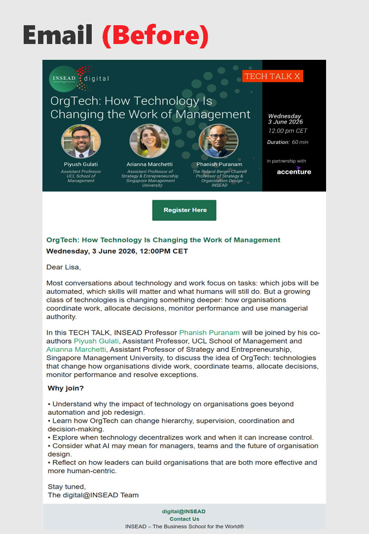 Insead TechTalk Before