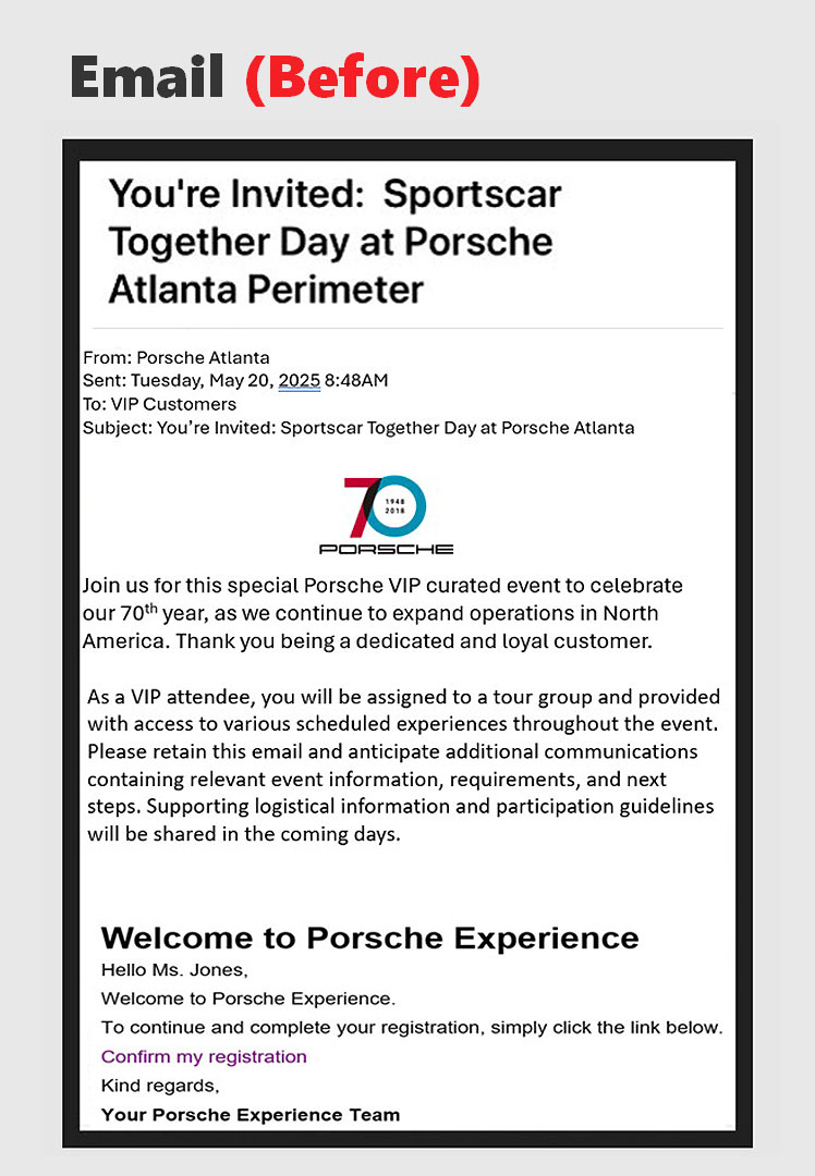 Porsche Experience Before